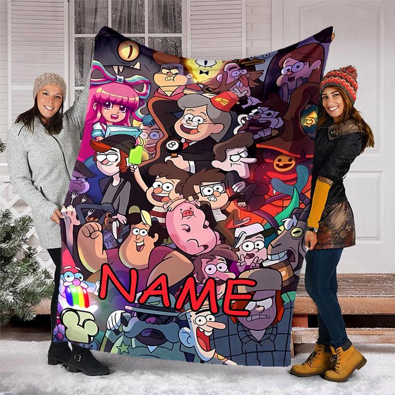 Personalized Custom Name Blanket - Gravity Falls Print Design,Blanket for Sofa,Bed,Travel,Camping - Soft and Warm, Great Gift