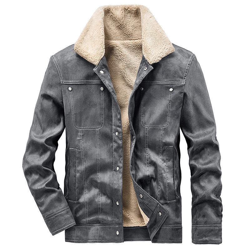 Замшевая куртка мужская осенне-зимняя новая хлопковая одежда мужская рабочая одежда повседневная мужская хлопковая одежда