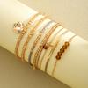 7 Sets CCB Golden Crystal Rice Bead Bracelets Set Fashion Elegant Women Jewelry Party Accessories