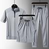 Large Size Three Piece Summer Casual Sports Set Men's Breathable Casual Suit