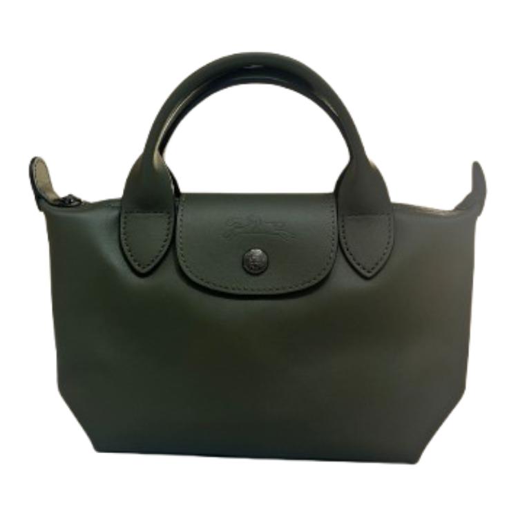 Longchamp Le Pliage Knight Logo Leather Mini Tote Bag Women Tote Bags Green 1500987549