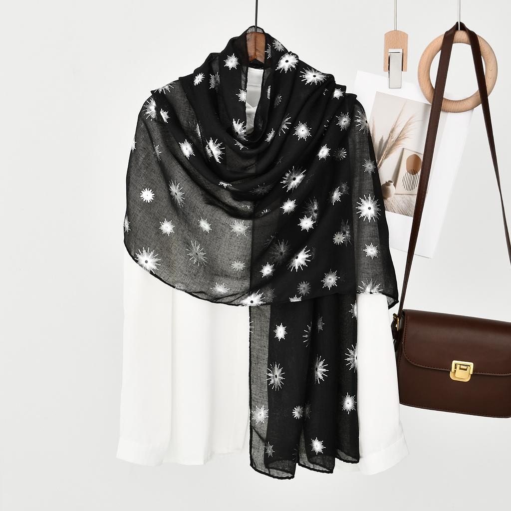 New Dandelion Silver Stainless Steamed Glitter Long Scarf Ins Style All-match Fashion Scarf Soft Breathable Shawl Headscarf