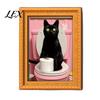 DIY Photo Display for Lockers Funny Wooden Fridge Magnets Frame, Retro Cute Cat Pattern Magnetic Refrigerator Picture Frames Locker Magnet Holder Home