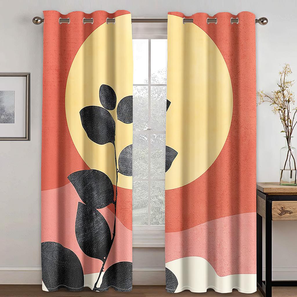 Шторы в стиле бохо с художественным узором для офиса, гостиной, спальни, кухни, балкона, домашнего декора, 2 панели