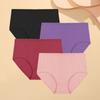 4 ШТ./КОМПЛ. Хлопковое полосатое женское нижнее белье, сексуальные трусики с высокой посадкой, однотонные мягкие брифы, женское дышащее эластичное нижнее белье
