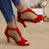 Heeled Sandals Women Back Zipper Fishmouth High Heels Women Shoes Summer Fashion Stiletto Women Sandals