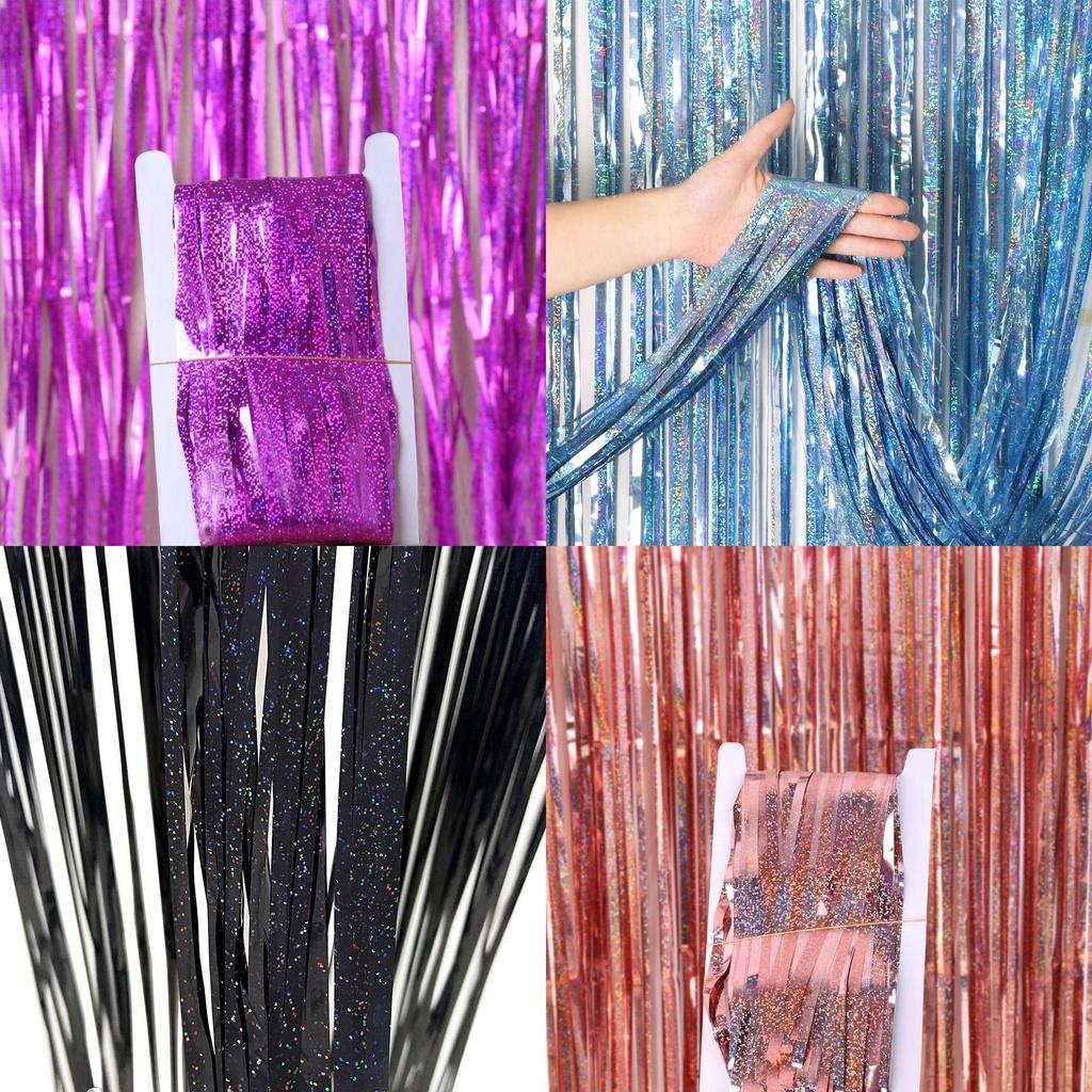 Transform Your Home Into A Party Venue With Laser Rain Curtain Foil Metal Wire Background