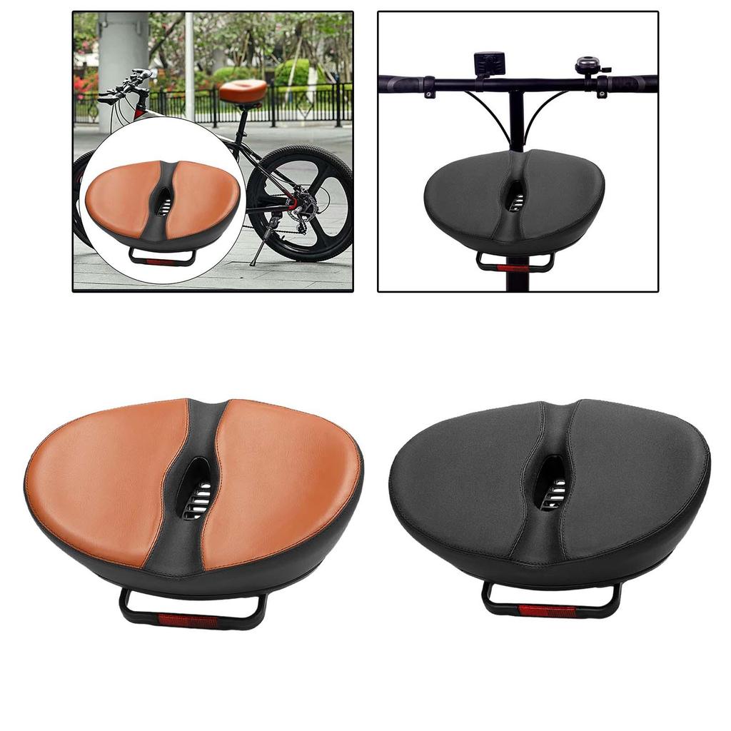 Wide Soft Bicycle Saddle Comfort Cushion Waterproof PU Material Shock Absorbing Pad for Mountain Road and Electric Bikes