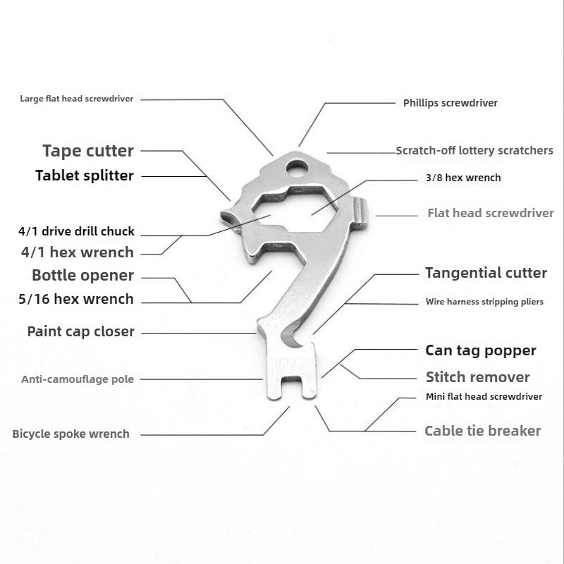 1PC Outdoor Mini Tools Multi-Function EDC Tools Key Ring Bottle Opener Screwdriver Multi-Purpose Outdoor Gadgets 4