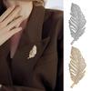 Брошь-булавка с дизайном пера для женщин, Брошь-булавка со стразами для платья, пальто, шали, Универсальный аксессуар для мамы, Свадьбы