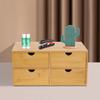 Мини-бамбуковый настольный ящик с 4 ящиками, органайзер для хранения для офиса, дома, туалетных принадлежностей