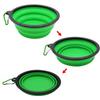 Collapsible Pet Silicone Dog Food Water Bowl Outdoor Camping Travel Portable Supplies Dishes with Carabiner Pet Supplies Cat and Dog Universal Basin
