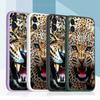 Samsung Galaxy A14 A24 A54 A34 S23FE для iPhone 11 12 13 14 15 Pro Max Xs Мягкий чехол для телефона с прямым краем и ремешком A51 Tiger Leopard Pattern