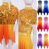 Girls Worship Dance Costume - Mock Neck Sleeveless Tunic Dress with Asymmetrical Hem & Shiny Sequins