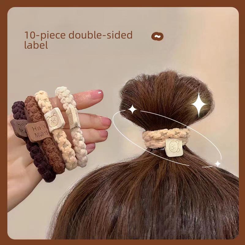 Милые эластичные плюшевые резинки для волос для девочек - детские резинки для волос и аксессуары на осень/зиму