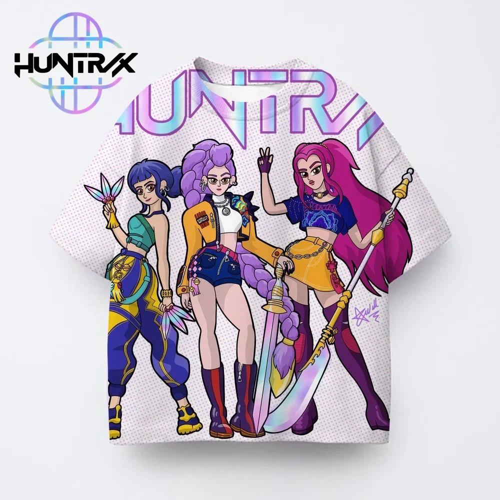 Kpop Demon Hunters Children 3D Print Boy T-shirt Street Casual Harajuku Animation Girl Group Short-sleeve Clothing Top Summer