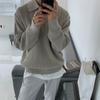 POLO Collar Sweater Men's Winter Thickened Loose Half-Zip Knit Sweater Autumn and Winter Lazy Japanese Retro Jacket