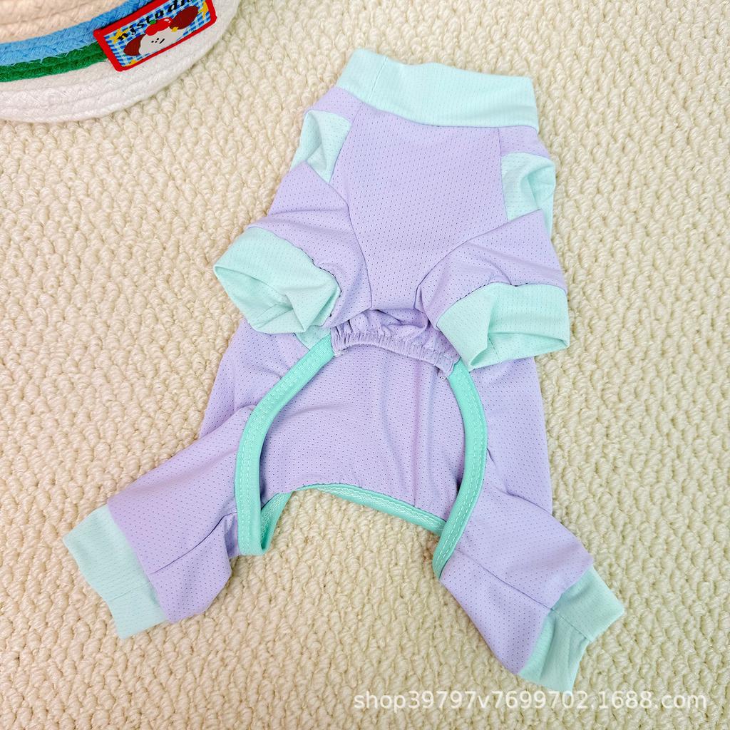 Pet Clothing Dog Clothes Cool Down Cold Silk Cool Feeling Pet Ice Silk Mesh Home Clothes Cat Clothes Cool Clothes