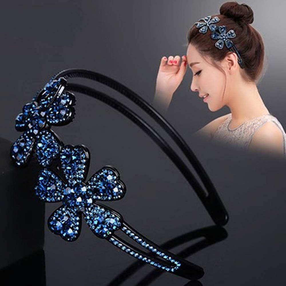 Domand Hair Hoop With Gear Flower Headband Korean Hairbands Rhinestone Headband Women Hair Hoop