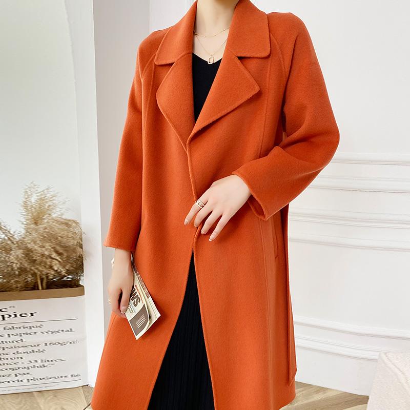 Женское пальто из 100% шерсти TIDENOVEL Осеннее шерстяное длинное пальто Ручной работы Пальто-бушлат Зимняя теплая шерстяная длинная куртка Пальто