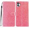 For Samsung Galaxy A07 Wallet Case Glitter Anti-Scratch Leather Stand Phone Cover with Strap