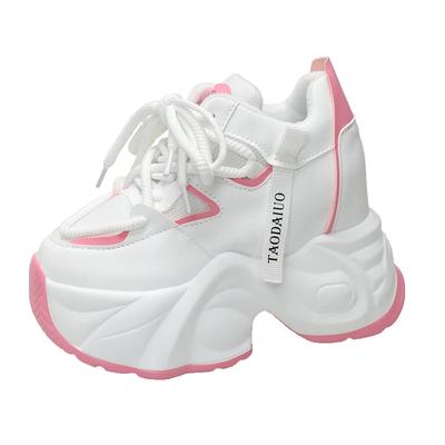 Мода 11 см Женские Осенние Кожаные Массивные Кроссовки Зимняя Высокая Платформа Теплый Мех Повседневная Обувь Клиновидные Каблуки Спортивные Плюшевые Зимние Ботинки Женские