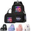 4Pcs/set Cartoon Anime K-Pop Printed Backpack with Pencil Case Handbag for Teenager Student Boy Girl Bookbag Schoolbag Large Capacity Travel Bag