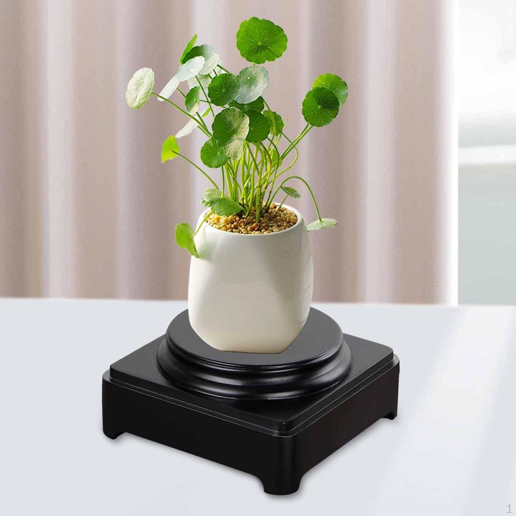 Art Exhibition Base Wooden Round Solid Vase Stand Decorative Display Wood for