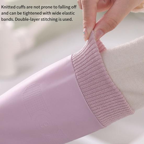 1 Pair Nitrile Cleaning Gloves Reusable Waterproof Tear-Resistant Kitchen Dishwashing Housekeeping Gloves