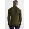 Men's Hair Knitted Diamond Patterned Full Turtleneck Ribbed Thick Knitwear Sweater