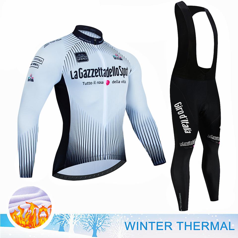 Тур по Италии Зимний Велосипедный Комплект Термофлис Велосипедный Комплект Одежда для Велосипеда МТБ Ciclismo Велосипедный Комплект Спортивная Велосипедная Одежда