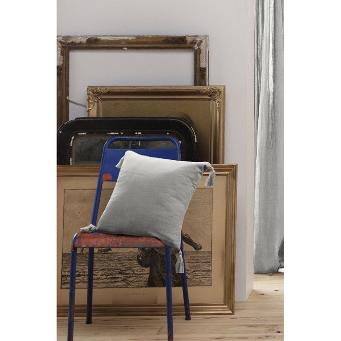 Removable Cushion Cover with Pompoms "Gaïa" 40 X 40 Cm "Cotton Gauze" - Gaïa Nuage