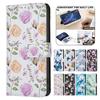 Роскошный чехол-кошелек для iPhone/Samsung с цветочным принтом и бабочками, 3 отделениями для карт + карманом для наличных, подставкой, откидной крышкой из веганской кожи