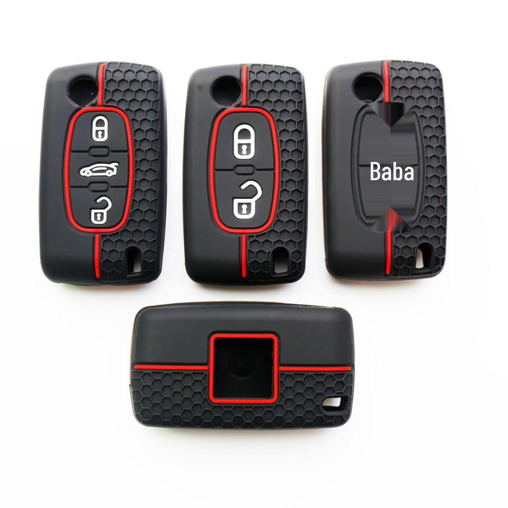 Silicone Car Key Cover for Peugeot 308, Citroen 307, C-Elysee, Picasso