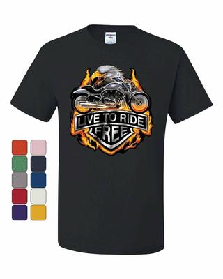 Футболка унисекс Live To Ride Футболка Flaming Eagle Bike Biker Mc