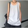 Summer New Arrival Trendy Loose Street Casual Pure Color Distressed Worn Edge Inner Wear Blouse Ins Vest T-shirt for Men
