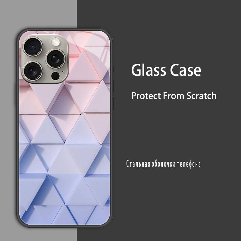 Для iPhone 15 15 Pro Max Plus Чехол Защитный Чехол из Закаленного Стекла Жесткий Чехол Бампер Для iPhone 14 Pro 14 Plus 14 Pro Max Защитный Чехол