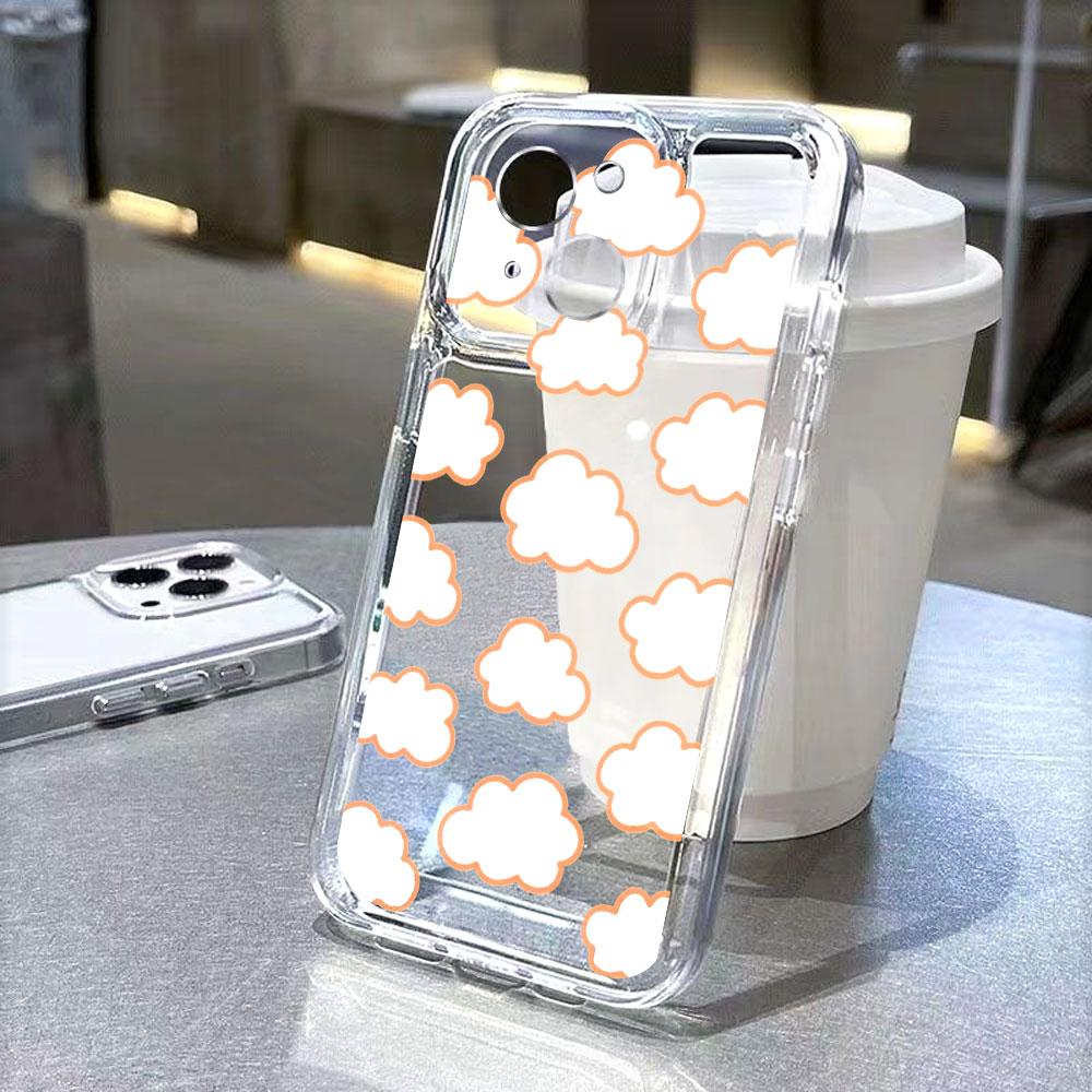 Orange Cloud Outline Pattern Phone Case for Xiaomi Redmi Note 15 14 13 12 11 10 9 8 7 Pro Plus Soft Shockproof Protective Cover