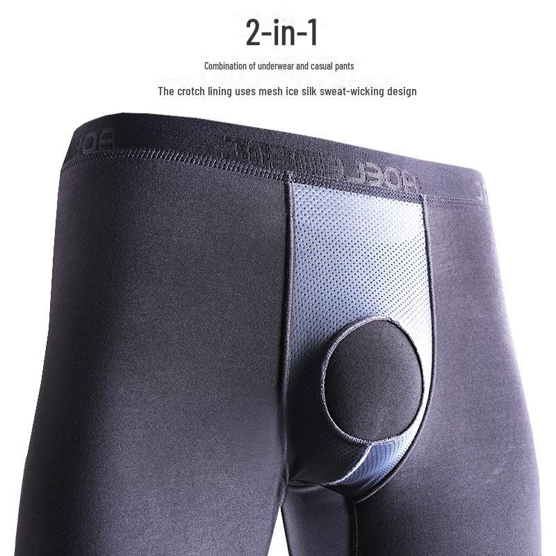 Мужской комплект термобелья с круглым вырезом - легкий хлопковый свитер и брюки для осени и зимы