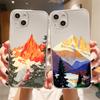 Прозрачный чехол для Apple iPhone 14 11 13 12 Pro 7 8 Plus XR X XS Max 6 6S 13Pro Чехол для телефона Mountain Peak Lake Винтажный постер