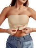 Women's Bandeau Bra Non-Slip Strapless Front Closure Cleavage Tube Top