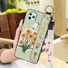 Anti-knock Flower Phone Case For Oukitel C22 Ring Back Cover Dirt-resistant Fashion Design Silicone Wrist Strap Lanyard