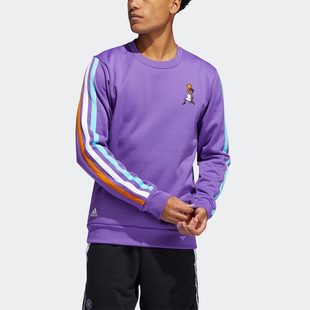 adidas Толстовки Мужские Фиолетовые С Круглым Вырезом Средней Плотности Обычный Крой H43782