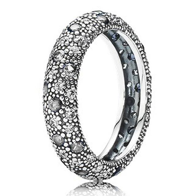 Новое кольцо из стерлингового серебра 925 пробы, переплетенная лента, шокирующее черное кольцо Pave Me, стильное кольцо с кристаллом для женщин, подарочные ювелирные изделия своими руками