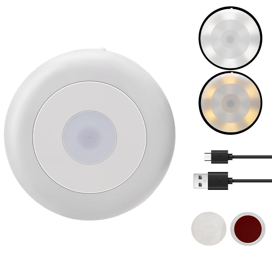 Светодиодные ночные светильники с сенсорным управлением, белый/теплый свет, аварийное освещение, зарядка через USB, беспроводное магнитное присоска, ночной фонарь