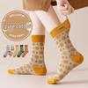 Женские ретро этнические носки до середины икры из чистого хлопка для осени/зимы, идеально подходят к ботинкам Мартин