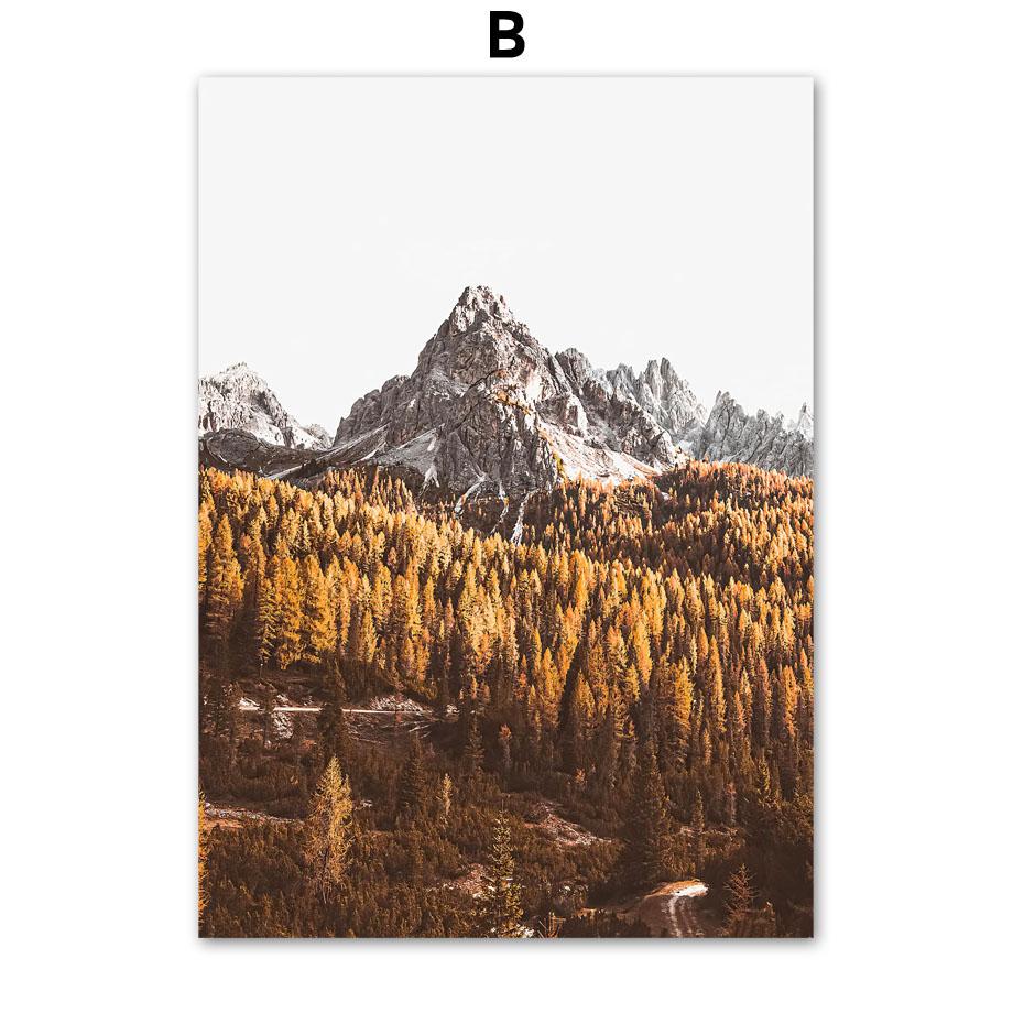 Осенний холм, лесная дорога, цветок тыквы, настенная живопись на холсте, постеры на скандинавскую тему и принты, современные картины для декора гостиной