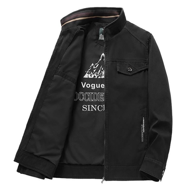 Мужские куртки среднего возраста, повседневные топы, свободный крой, свободный крой, чистый хлопок