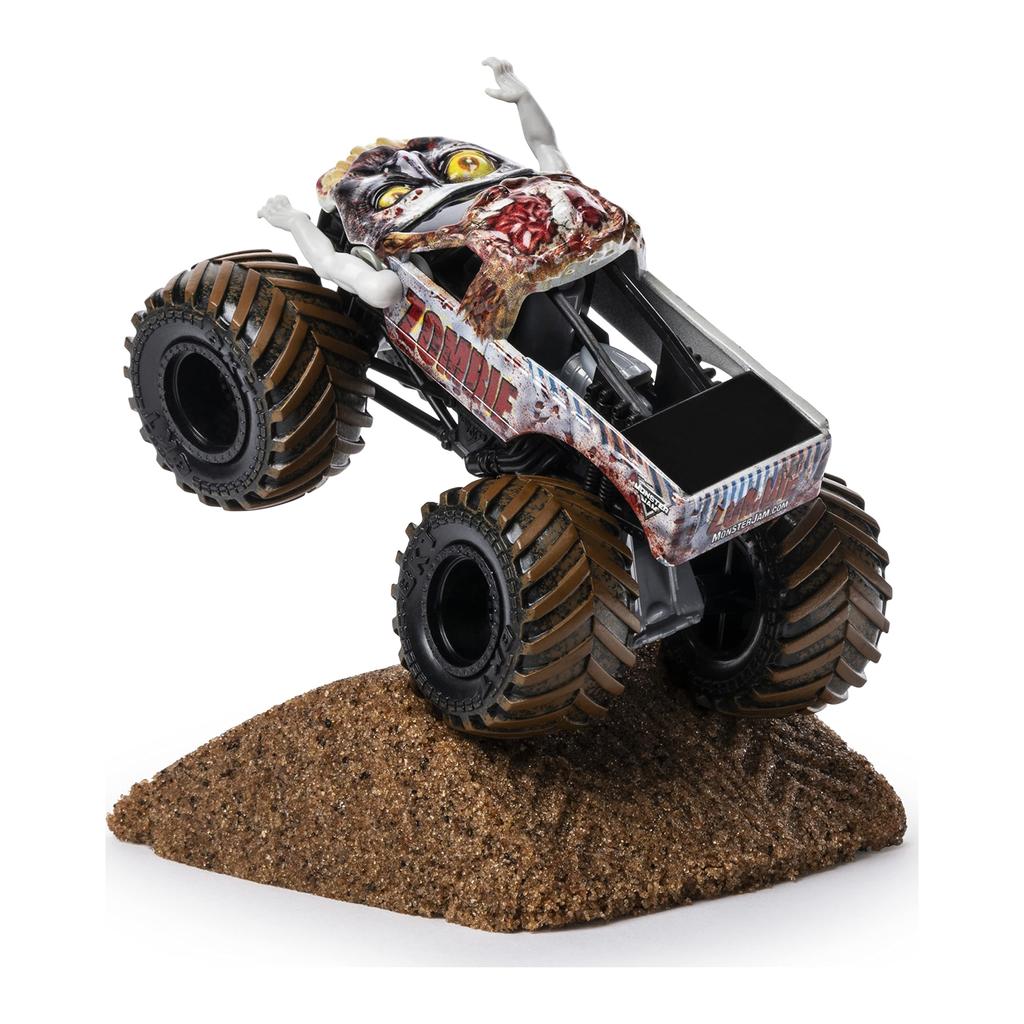 Monster Jam Zombie Monster Dirt Starter Set: 8 Oz Monster Dirt and Official 1:64 Scale Die-Cast Trucks
