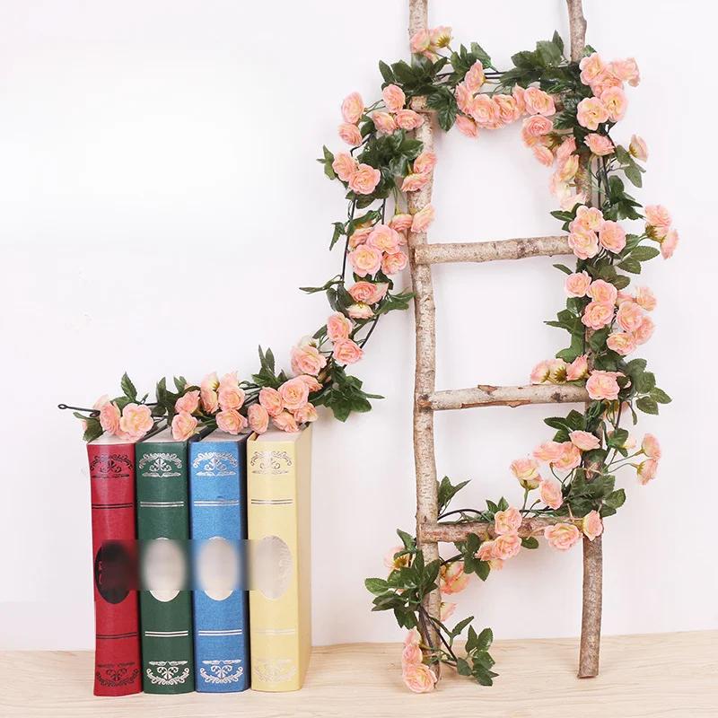 2,3 м искусственная роза лоза для свадебной гирлянды белая розовая комната свадебное украшение шелковая искусственная роза лоза домашний декор